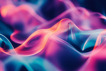 Poster - Abstract Flowing Shapes with Pink and Blue Colors for Modern Design