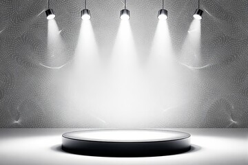 Poster - Modern empty stage with spotlights in abstract background.