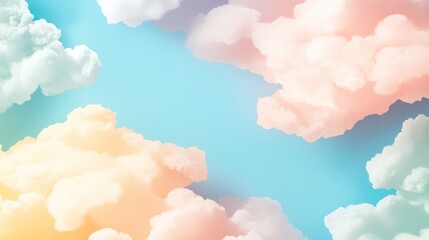 Aufkleber - Pastel colored cloudscape, dreamy sky, soft light, background.