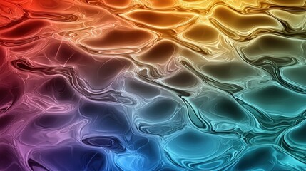 Poster - A vibrant, abstract image showcasing fluid, colorful waves that blend hues from warm orange to cool blue, creating a dynamic visual experience.