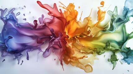 Poster - A vibrant splash of colors flowing together, creating an abstract and dynamic visual effect.