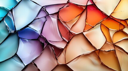 Poster - A vibrant, abstract composition featuring interwoven glass-like shapes in various colors, creating a dynamic and visually striking effect.