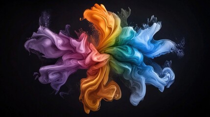 Poster - A vibrant explosion of swirling colors against a dark background, creating an abstract visual representation of fluidity and creativity.