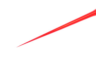Poster - A bright red laser beam cutting through a dark  diagonally from the upper right corner on transparent background png