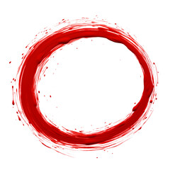 Aufkleber - A circular red paint stroke with dripping edges against a stark  creating a bold visual on transparent background png