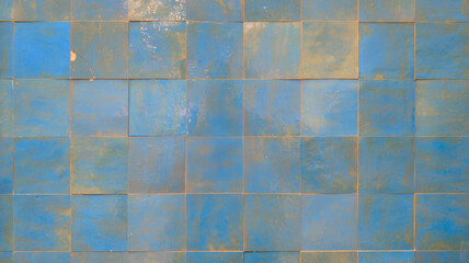 Wall Mural - background tiles square blue grunge wall abstract texture for design paving