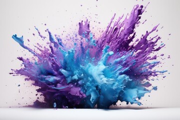 Poster - A vibrant explosion of purple and blue glitter creates a mesmerizing display reminiscent of a cosmic galaxy at a creative event in a studio setting during the afternoon