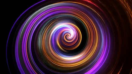Poster - Colorful spiral pattern creates a mesmerizing visual effect with swirling shades of purple and gold in a dynamic display