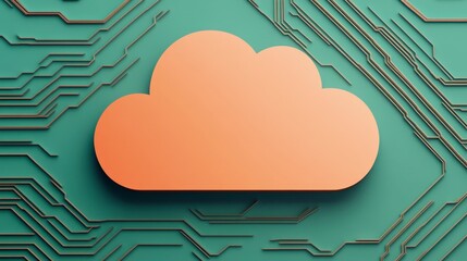 Poster - Digital Cloud Technology with Circuit Board Background for Token Authentication Concepts