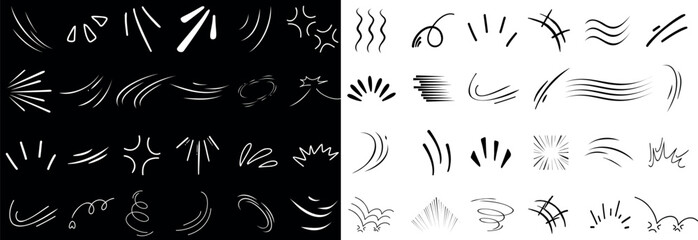 Wall Mural - dynamic line movement elements for design projects. abstract black and white motion graphics add ene
