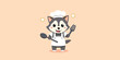 © Rysak - cheerful husky dog in a chef's uniform holds cooking utensils