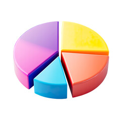 3d pie chart icon isolated on a white background