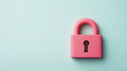 Poster - Abstract Representation of Blockchain Technology with a Secured Lock on a Soft Background
