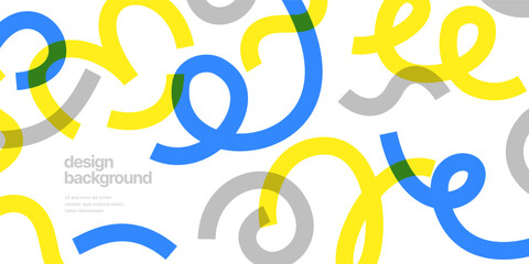 Wall Mural - background with wavy colored shapes. vector squiggles lines for flyer, poster, cover or banner.