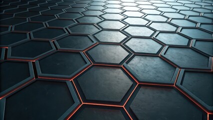 Poster - Abstract blue backdrop featuring a seamless 3D hexagonal pattern. abstract background with hexagons