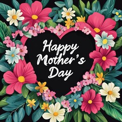  Flowers and leaves surround in a heart shape. Write 