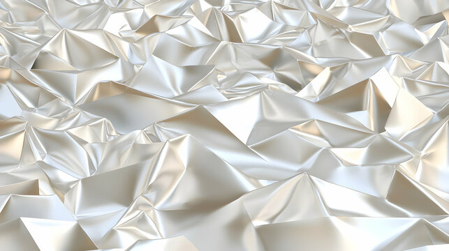 Abstract White and Silver Metallic Geometric Texture Background