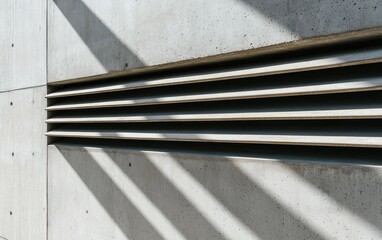 Poster - concrete wall with linear vent and shadow play