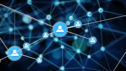 Poster - Digital network connections representing virtual communities and communication in a modern technological landscape