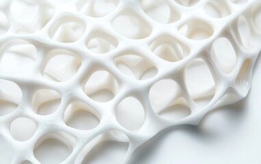 Poster - White Textured Lattice Structure Close-up