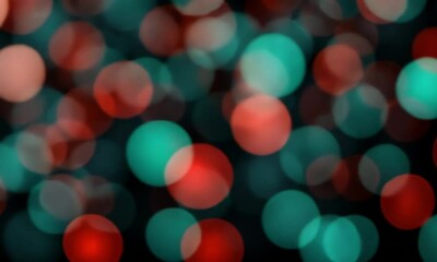 Wall Mural - modern motion graphic with dynamic blue and red dots forming patterns on a shadowy black canvas made