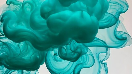 Poster - Swirling turquoise ink creating mesmerizing patterns in water during a creative art session