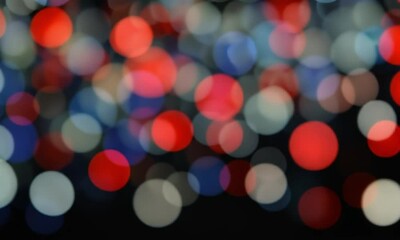 Wall Mural - futuristic motion graphic with intermittent blue and red dots forming dynamic patterns on black canv