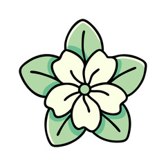 Poster - Simple Green Flower Vector art, Floral Design, Nature Artwork