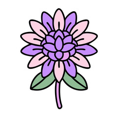 Poster - Pretty Purple Pink Flower Botanical Vector art Design Art