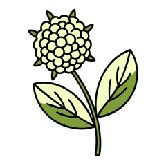 Poster - Elegant Green Flower vector Botanical, Simple, Nature, Plant