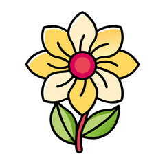 Poster - Yellow Flower vector, Simple Design, Floral Art, Botanical, Nature, Petal, Bloom, Plant, Graph