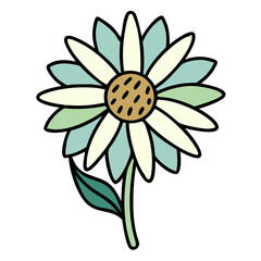 Poster - Elegant Pastel Daisy Flower vector, Simple Design, Nature Art