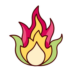 Poster - Abstract Colorful Flame Design, Floral Fire, Nature Inspired