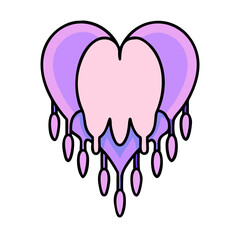 Poster - Melting Heart Dripping Purple Pink Love Valentines Day Design