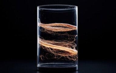 Fototapete - golden particles swirling in glass