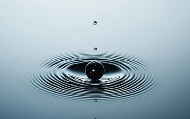 Poster - Dark Droplet Impacting Calm Water Surface