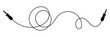 © Micro Pixel Market - Audio Cable Icon, Plug Wire ,Audio cable with jack socket. isolated on white and black background. Vector illustration.
