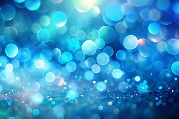 Poster - Sparkling Lights: A captivating close-up of a cluster of glistening blue orbs, creates a mesmerizing display of ethereal beauty and enchantment. 