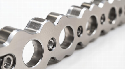Poster - Industrial Precision: A close-up view of meticulously engineered mechanical components, showcasing the precision and intricate design of industrial machinery.