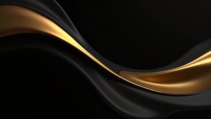 Poster - Dynamic black and yellow wave design with abstract patterns and textured backdrop