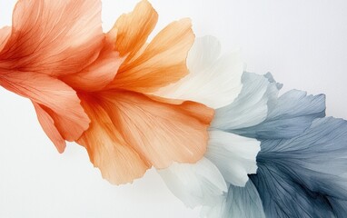 Poster - Abstract Layered Flower Petals in Orange White