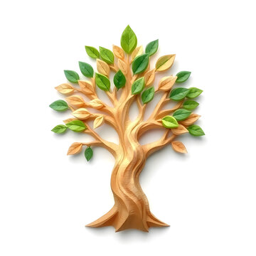 A digital illustration of a tree of life symbol, a root within a white background art illustration design
