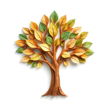 A digital illustration of a tree of life symbol, a root within a white background art illustration design