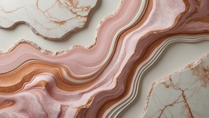 Poster - Pink Brown Onyx Marble Texture Background, High Resolution Light Onyx Marble Surface Used For Abstract Interior Decoration and Ceramic Wall and Floor Tiles.