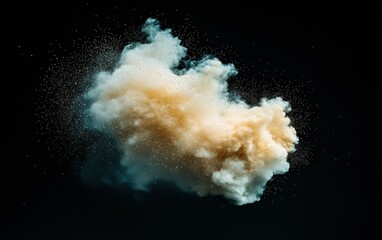 Poster - Abstract Yellow and White Powder Explosion