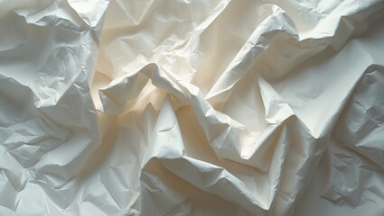 Poster - Crumpled white paper background with aged texture.