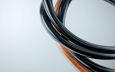 Poster - Abstract Swirling Black and Brown Tubes