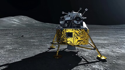 Poster - Astronaut Landing Pod on a Distant Planet’s Surface Generative AI