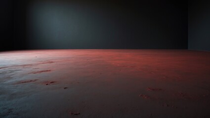 Poster - Red oxide surface in an empty room with a dark wall background.