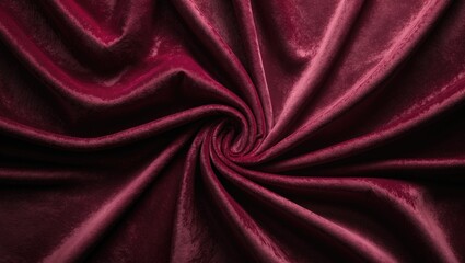 Poster - Red velvet fabric texture serving as a background. Plain fabric backdrop made of smooth and soft textile material. Space available for text.